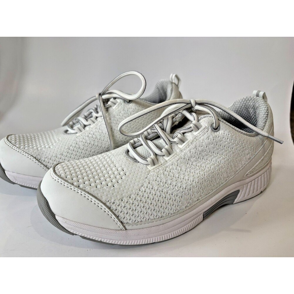 Orthofeet Coral 988 Womens 7.5 D Wide White Knit Orthopedic Walking Sneakers